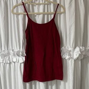 Elegant Burgundy Spaghetti Strap Top